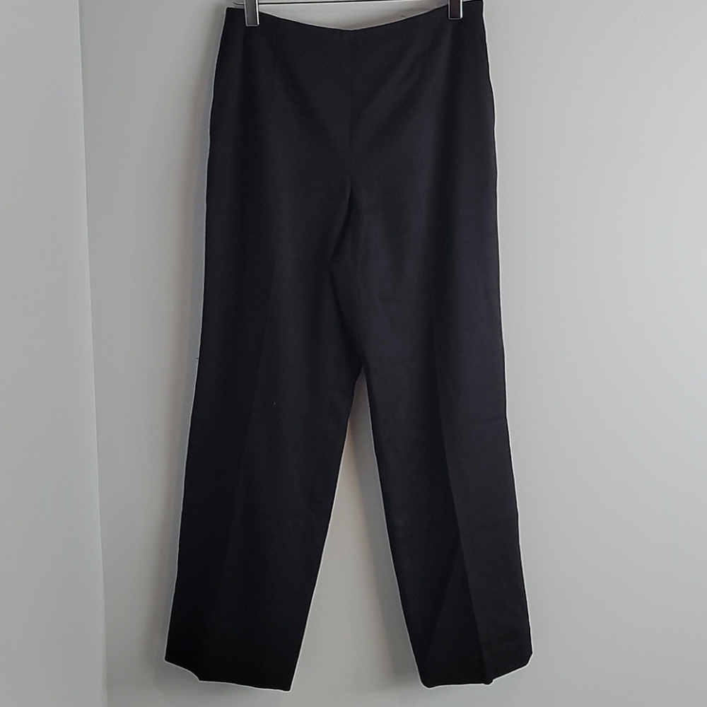 Vintage Talbots black stretch wool side zip straight leg dress pants 4p